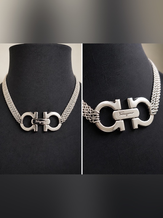 Salvatore Ferragamo Jewelry - Ferragamo Gunmetal Hardware Necklace | 14.5” Choker